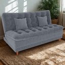 Ver imagem 2 de Sofa Cama 2 Lugares 185 Cm Duda Tecido Boucle F497 Cinza Milani Store Cinza