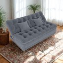 Ver mais imagens de Sofa Cama 2 Lugares 185 Cm Duda Tecido Boucle F497 Cinza Milani Store Cinza