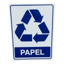 Ver imagem 2 de Kit 2 Placa Adesiva Sinalização Lixo Papel 15x20 Cm Adesivo