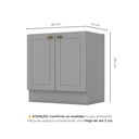 Ver imagem 4 de Módulo Balcão de Cozinha 2 Portas 80cm Cinza Emily Espresso Móveis