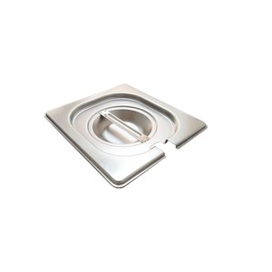 CONJ 10 TAMPAS 1/6 Em INOX Com ABERTURA Para Colher e Conchas Para CUBAS Em INOX 1/6 Originais ZAHAV