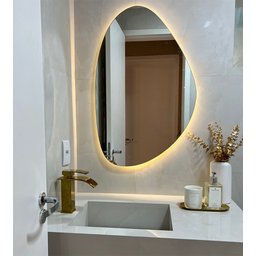 Espelho Orgânico Decorativo com Led 85x55cm - 1