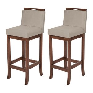 Kit 2 Banqueta Alta em Madeira Maciça