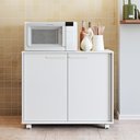 Ver imagem 1 de Balcão 2 Portas 1 Prateleira 4 Pés Rodízios Branco