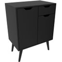 Ver imagem 1 de Gabinete para Banheiro 60 Cm 2 Portas 1 Gaveta Meire Preto