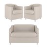 Kit Sofá Namoradeira + 02 Poltrona Tilla Recepção Sala Suede Cor:Bege - 1