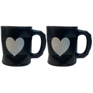 Jogo 2 Caneca Amassada 320ml para Chá Cappuccino - Preta