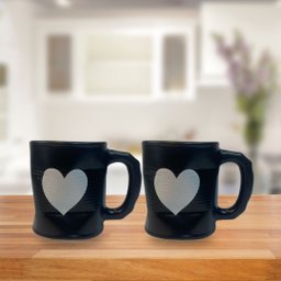 Jogo 2 Caneca Amassada 320ml para Chá Cappuccino - Preta - 5