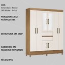 Ver imagem 4 de Guarda Roupa Casal 8 Portas com Espelho 82060el Amendola Off White Demobile