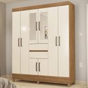 Ver imagem 2 de Guarda Roupa Casal 8 Portas com Espelho 82060el Amendola Off White Demobile