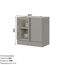Ver imagem 3 de Balcão Canto Reto para Cozinha 1 Porta Emily Espresso Móveis Cinza
