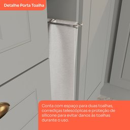 Balcão Porta Toalha para Cozinha 20cm Emily Espresso Móveis - 4