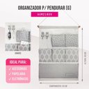 Ver imagem 5 de Organizador Porta Trecos P/ Pendurar C/ 6 Bolsos - Linha Loft Cinza