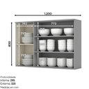 Ver imagem 4 de Armário Aéreo 3 Portas 120cm Emily Espresso Móveis