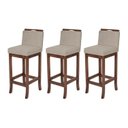 Ver imagem 2 de Kit 3 Banqueta Alta em Madeira Maciça