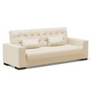 Ver imagem 1 de Sofá Cama 02 lugares Lisboa Corino Pés de Madeira - D'Rossi - Bege