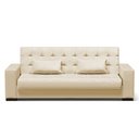 Ver imagem 3 de Sofá Cama 02 lugares Lisboa Corino Pés de Madeira - D'Rossi - Bege