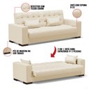 Ver imagem 6 de Sofá Cama 02 lugares Lisboa Corino Pés de Madeira - D'Rossi - Bege