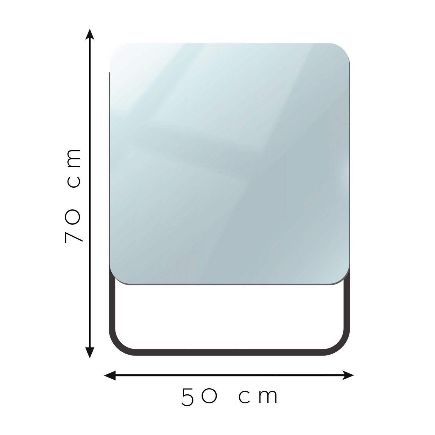 Espelho Funcional Quadrado 70x50cm Pratic Square In House Decor - 4