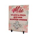 Ver imagem 1 de Porta Retrato Flor Rosa Dia Das Mães Azulejo - Mãe Você É a Peça Coleção Tea & Amor Az