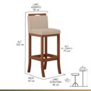 Ver imagem 3 de Kit 4 Banqueta Alta em Madeira Maciça