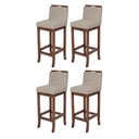 Ver imagem 1 de Kit 4 Banqueta Alta em Madeira Maciça