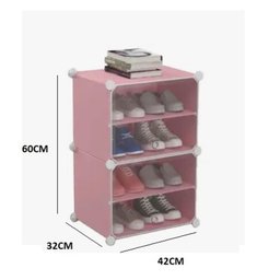 Sapateira Organizador Multifuncional Armario Desmontavel 4 Prateleiras para Roupas e Brinquedos Rosa - 3