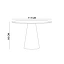 Ver imagem 4 de Mesa de Jantar 4 Lugares Redonda 117cm Base Cone Tampo MDF com Vidro Erimon N01 Ypê Off White - Lyam