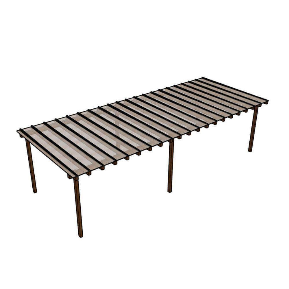 Kit Policarbonato Branco 4mm 12,00m X 3,00m - Perfis Naturais - 1