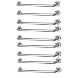 Alça de Apoio Barra Inox Kit 9 Unidades 70cm Acessibilidade Deficiente Anti Queda Idoso Gestante Pre - 1