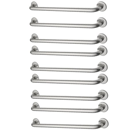 Alça de Apoio Barra Inox Kit 9 Unidades 70cm Acessibilidade Deficiente Anti Queda Idoso Gestante Pre