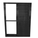 Ver imagem 2 de Porta Balcão de Alumínio 3 Folhas Móveis 210 X 150cm com Fechadura Linha 25