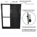 Ver imagem 3 de Porta Balcão de Alumínio 3 Folhas Móveis 210 X 160cm com Fechadura Linha 25