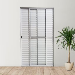 Porta Balcão de Alumínio 3 Folhas 210 x 120cm Linha Modular - 1