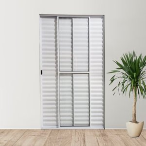 Porta Balcão de Alumínio 3 Folhas 210 x 120cm Linha Modular