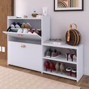 Ver imagem 2 de Sapateira Milano Organizadora com Prateleiras, Móvel para Armazenamento de Sapatos, Branco, Pix, Est