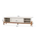 Ver imagem 2 de Rack para TV até 84 Polegadas 100% MDF 218cm Pés em Madeira Maciça Tiê CabeCasa MadeiraOriginals Branco