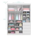 Ver imagem 4 de Jogo de Quarto Infantil Pérola com Guarda Roupa e Cômoda Branco - Phoenix Baby