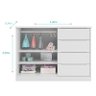 Jogo de Quarto Infantil Pérola com Guarda Roupa e Cômoda Branco - Phoenix Baby - 6