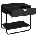 Ver imagem 5 de Mesa de Cabeceira 1g Organica 60 Cm 28061 Nero Preto Artesano