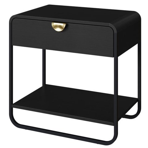 Mesa de Cabeceira 1g Organica 60 Cm 28061 Nero Preto Artesano