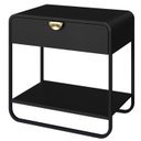 Ver imagem 1 de Mesa de Cabeceira 1g Organica 60 Cm 28061 Nero Preto Artesano