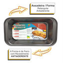Ver imagem 6 de Assadeira Retangular Antiaderente Forma de Pão Bolo Cuca 27x15 Forminha Teflon