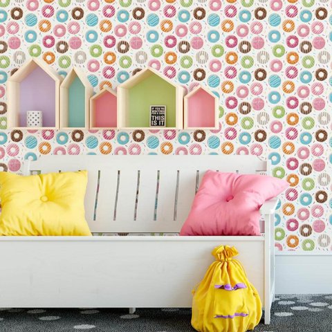 Papel de Parede Infantil - Donuts 2 Arte Destaque 1,50 Metros