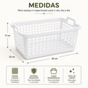 Ver mais imagens de Cesto Organizador Banheiro Armario Multiuso Branco Cestinha 14 Litros Grande Fruteira Alca Cozinha L