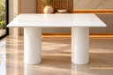 Ver imagem 1 de Mesa de Jantar Retangular 150x90cm - Dupla Base Cilíndrica Nix Designer
