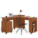 Ver imagem 1 de Mesa em L para Escritório Quarto Computador 138x144cm Alessa Lukaliam Jequitiba