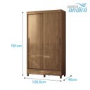 Ver imagem 2 de Guarda Roupa Solteiro 2 Portas de Correr com Pés Fit Jequitibá Acetinado - Santos Andirá