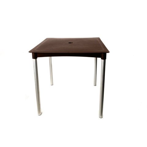 Mesa 4 Lugares com Furo para Ombrelone Atto Marrom/Chocolate