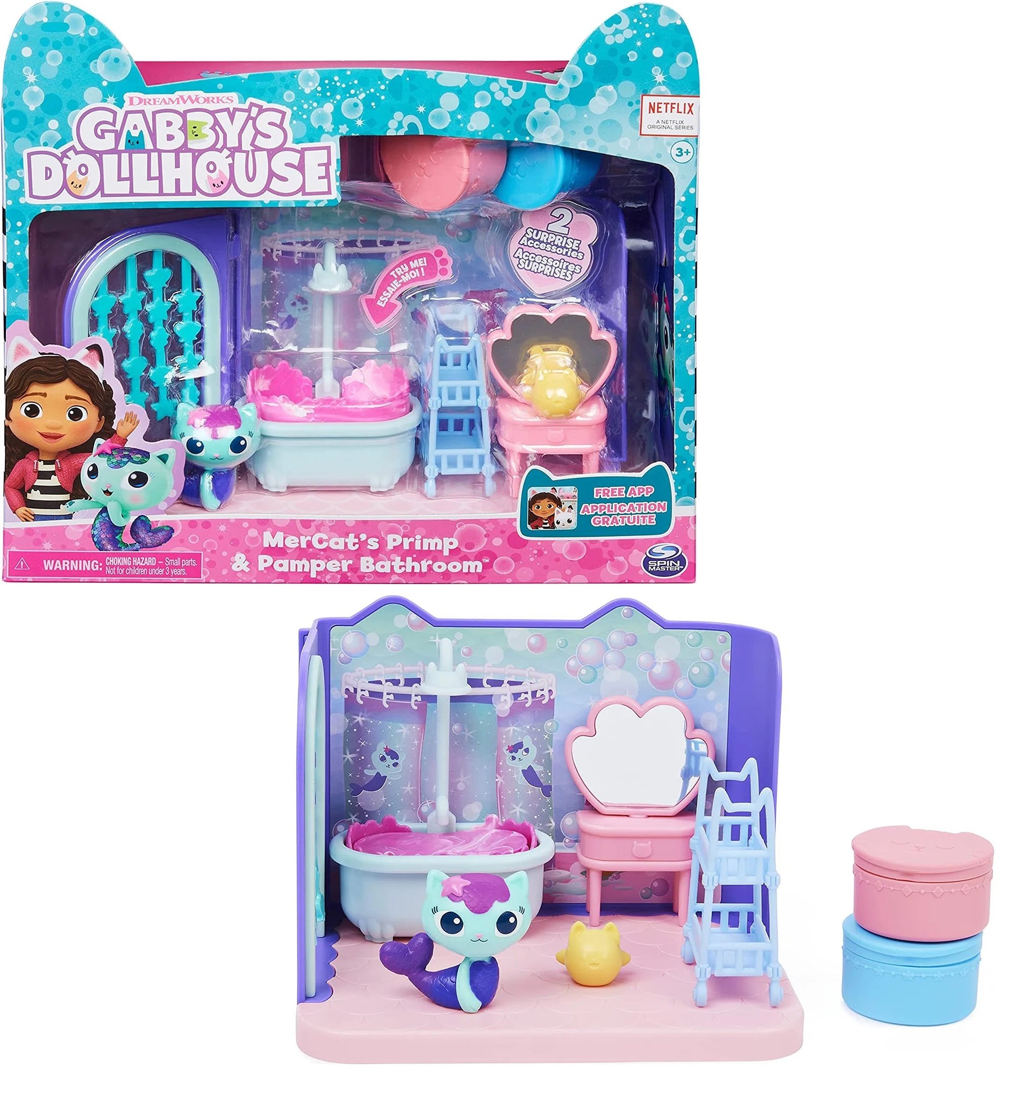 Brinquedo Playset Luxo Banheiro Sereiata Casa Mágica Da Gabby Mercat ...